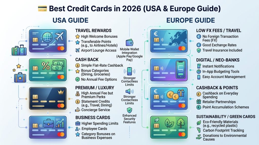 Best Credit Cards in 2026 (USA & Europe Guide)