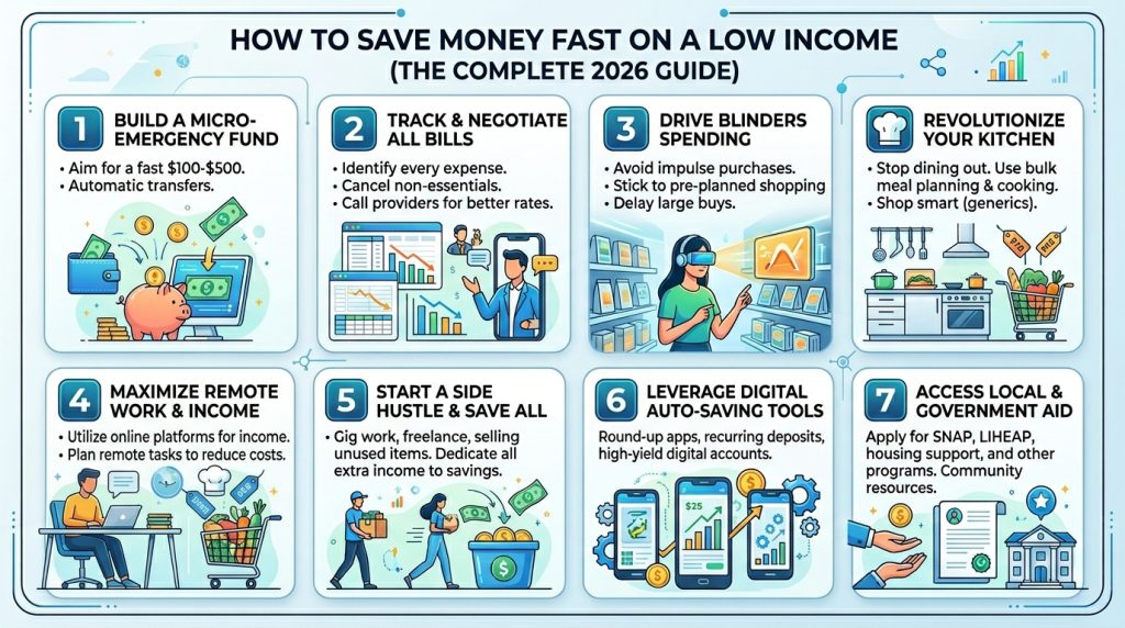 How to Save Money Fast on a Low Income (Complete 2026 Guide)