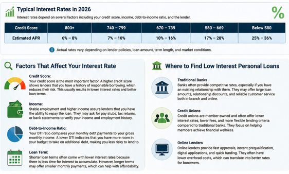 Personal Loans with Low Interest Rates: A Complete Guide (2026)