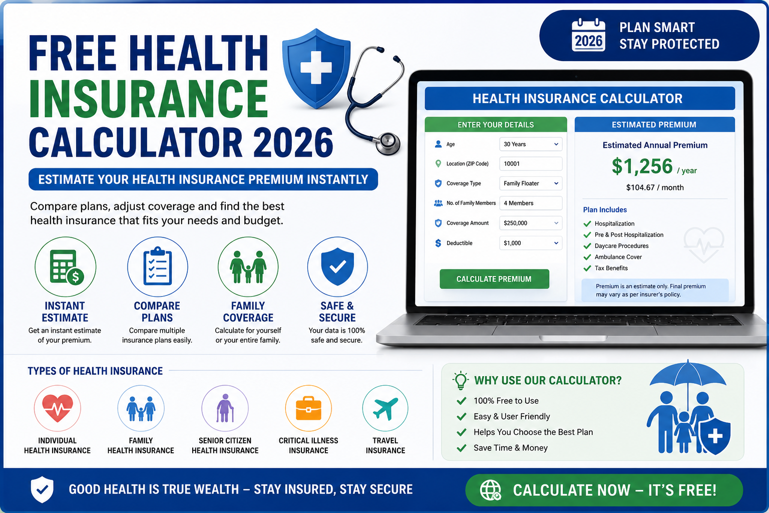 Free Health Insurance Calculator 2026